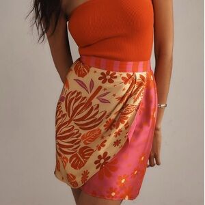 FARM Rio Wrap Slip Mini Skirt XS NWT